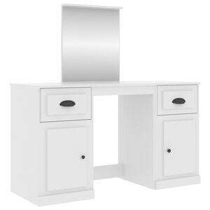 vidaXL Schminktisch mit Spiegel Wei&szlig; 130x50x132,5 cm