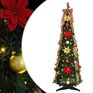 vidaXL K&uuml;nstlicher Weihnachtsbaum mit 50 LEDs Gr&uuml;n 125 cm PVC