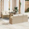 vidaXL Gartensofa-set mit Kissen mit Speicher 7 pcs Beige Poly Rattan