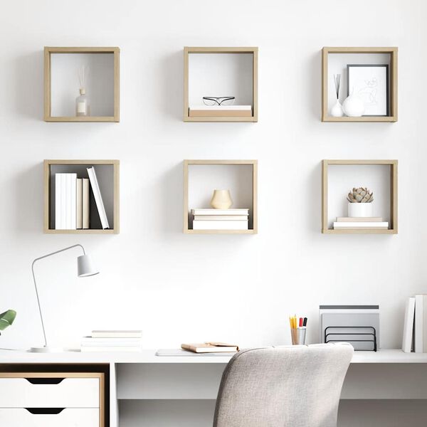 vidaXL W&uuml;rfelregale 6 Stk. Sonoma-Eiche 26x15x26 cm