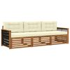 vidaXL Outdoor-Sofagarnitur 3 stk. Natur und Creme
