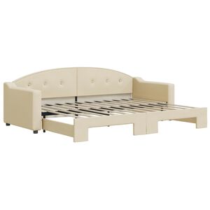 vidaXL Tagesbett Ausziehbar Creme 80x200 cm Stoff