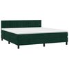 vidaXL Boxspringbett mit Matratze Dunkelgr&uuml;n 160x200 cm Samt