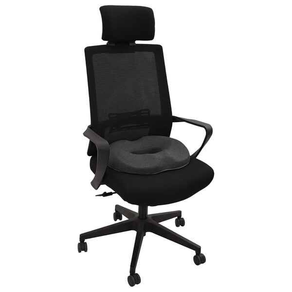 vidaXL Sitzkissen Einfarbig Dunkelgrau 42 x 36,5 x 8 cm Viscoschaum