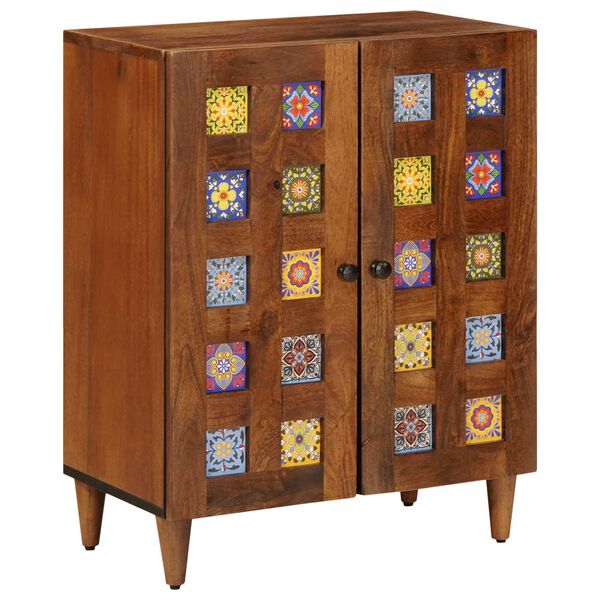 vidaXL Sideboard 3 pcs Walnuss Massivholz Mango