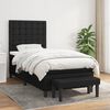 vidaXL Boxspringbett mit Matratze Schwarz 90x200 cm Stoff