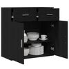 vidaXL Sideboard Schwarz Eichen-Optik 78 x 38 x 80 cm Holzwerkstoff