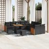 vidaXL Gartensofa-set mit Kissen 13 pcs Schwarz