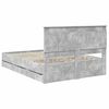 vidaXL Bettrahmen mit Kopfteil Beton Grau 140 x 190 cm Ingenieurs Holz