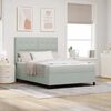 vidaXL LED Boxspringbett mit Matratze Hellgrau 140 x 190 cm Samt