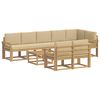vidaXL Outdoor-Sofagarnitur 9 stk. Wei&szlig; und Beige Polyester