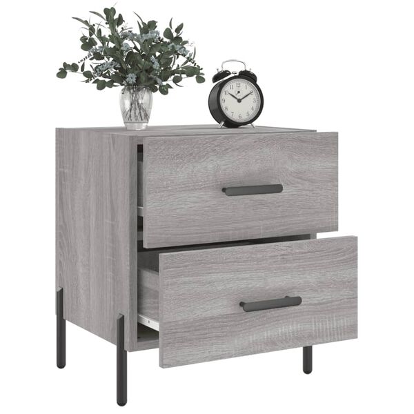 vidaXL Nachttisch Grau Sonoma 40x35x47,5 cm Holzwerkstoff