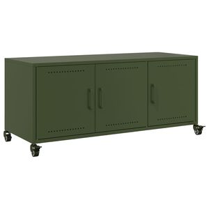 vidaXL TV-Schrank Olivgr&uuml;n 100,5x39x43,5 cm Stahl