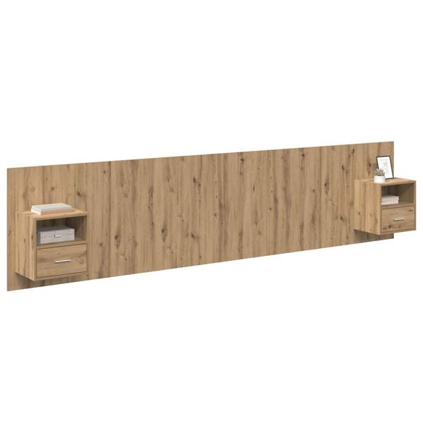 vidaXL Kopfteil mit Schrank 3 pcs Artisan-Eiche Holzwerkstoff
