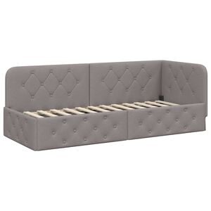 vidaXL Eckbettgestell Taupe 80 x 200 cm Stoff