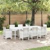vidaXL Garten-Esstisch Weiß 250 x 100 x 73 cm Poly-Rattan