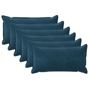 vidaXL Kissen mit Kissen HOUTEN 6 Stk. Blau Samt