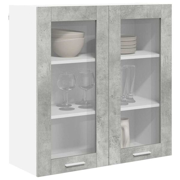 vidaXL H&auml;ngeschrank mit T&uuml;r Beton Grau 80 x 31 x 80 cm Holzwerkstoff