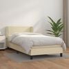 vidaXL Boxspringbett mit Matratze Creme 80x200 cm Kunstleder