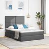 vidaXL Bett mit Stauraum und LED Dunkelgrau 140 x 190 cm Polyester