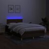 vidaXL Boxspringbett mit Matratze & LED Dunkelbraun 120x200 cm Stoff