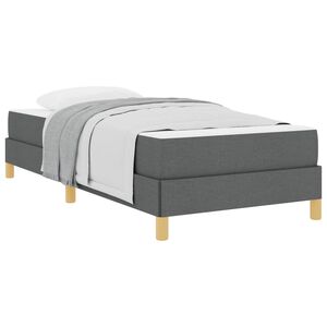 vidaXL Boxspringbett mit Matratze Dunkelgrau 90 x 190 cm Stoff