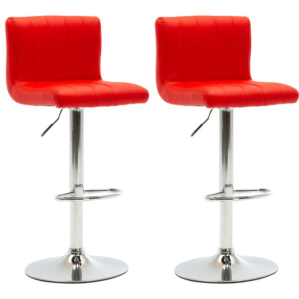 vidaXL Barhocker 2 Stk. Rot Kunstleder