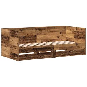 vidaXL Tagesbett mit Kopfteil Altholz 90 x 190 cm Holzwerkstoff