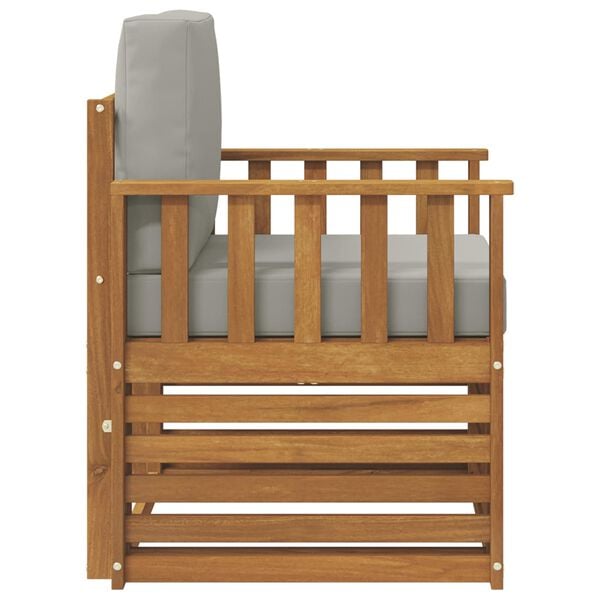 vidaXL Outdoor-Sofagarnitur mit Kissen Natur 71 x 63 x 73 cm