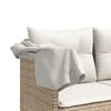 vidaXL 5-tlg. Garten-Sofagarnitur mit Kissen Beige Poly Rattan
