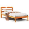 vidaXL Bettgestell mit Kopfteil ohne Matratze Wachsbraun 75x190 cm