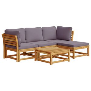 vidaXL 5-tlg. Garten-Lounge-Set mit Kissen Massivholz Akazie