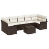 vidaXL Gartensofa-set 8 stk. Braun und Creme Poly-Rattan