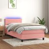 vidaXL Boxspringbett mit Matratze & LED Rosa 80x200 cm Samt