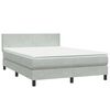 vidaXL Boxspringbett mit Matratze Hellgrau 160x220 cm Samt