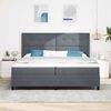 vidaXL Boxspringbett mit Matratze Dunkelgrau 200 x 200 cm Samt