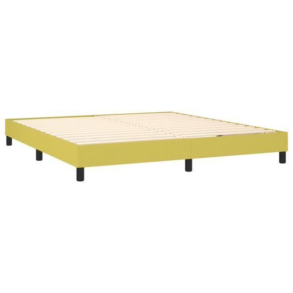 vidaXL Boxspringbett mit Matratze Gr&uuml;n 160x200 cm Stoff