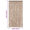 vidaXL Fliegenvorhang Beige und Dunkelbraun 100x220 cm Chenille