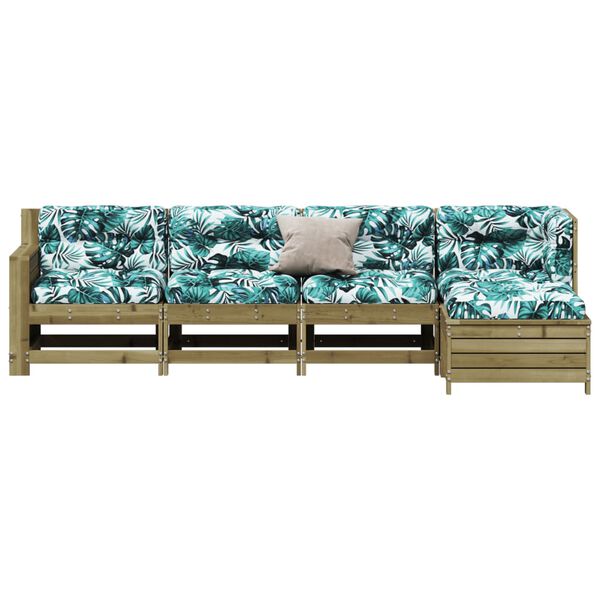 vidaXL 5-tlg. Garten-Lounge-Set mit Kissen Impr&auml;gniertes Kiefernholz