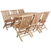 vidaXL Gartenm&ouml;bel Set 7 Stk. Natur Massivholz Teak