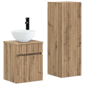 vidaXL Badezimmerm&ouml;bel-Set 2 Stk. Artisan-Eiche 33 x 34,5 x 100 cm