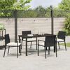 vidaXL Garten Essgruppe 5 pcs Schwarz Pulverbeschichteter Stahl
