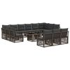 vidaXL Gartensofa-set 14 stk. Grau Poly-Rattan