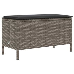 vidaXL Garten-Fu&szlig;hocker Grau und Dunkelgrau 80 x 38 x 45 cm PE-Rattan