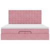 vidaXL Ottoman-Bett mit Matratzen & LEDs Rosa 200x200 cm Samt