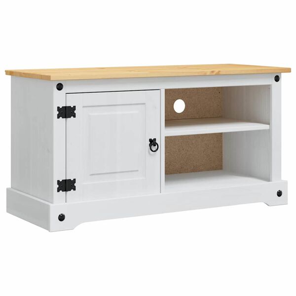 vidaXL TV-Schr&auml;nk Corona Wei&szlig; 100 x 40 x 52 cm Massives Kiefernholz