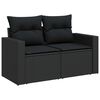 vidaXL Garten-Sofa-Set mit Kissen mit Speicher 10 pcs Schwarz
