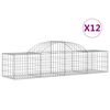 vidaXL Gabionen mit Hochbogen 12 Stk. 200x50x40/60 cm Verzinktes Eisen