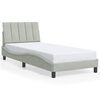 vidaXL Bettgestell ohne Matratze "Hanko" Hellgrau 90x190 cm Samt