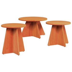 vidaXL Couchtisch 3 stk. Wachsbraun 49 x 49 x 30 cm